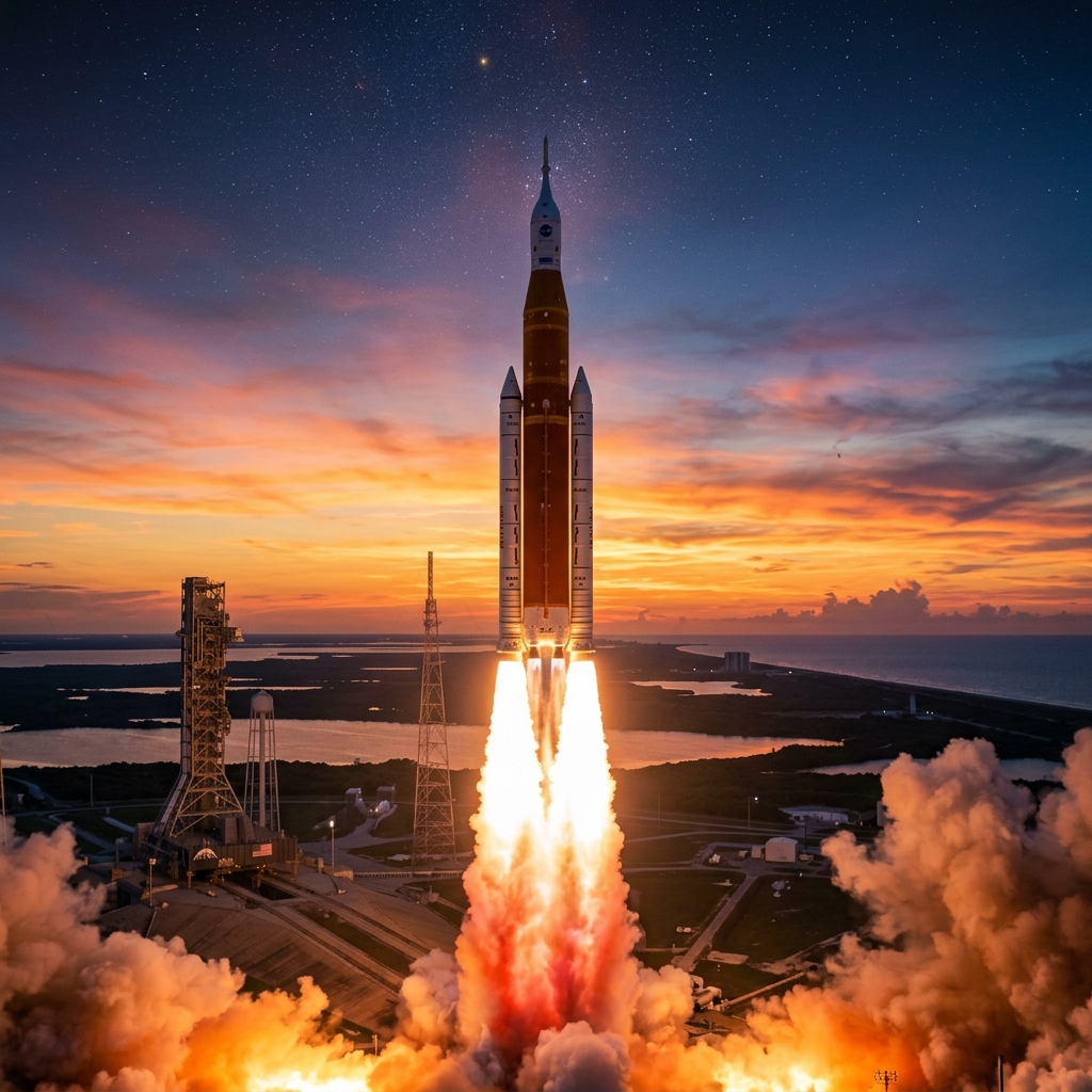 Espectacular lanzamiento del cohete SLS de la misión Artemis